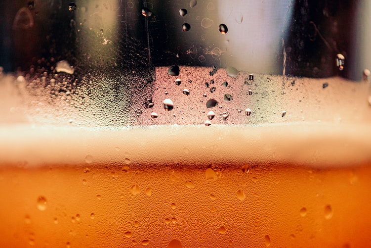 Close up of beer.