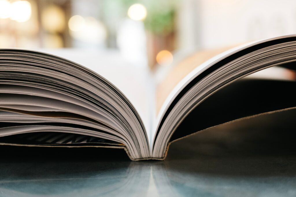 An open book.