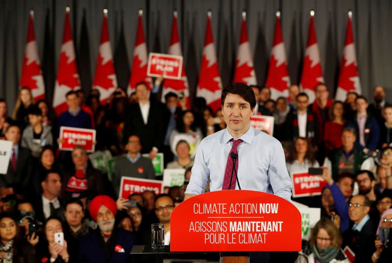 Justin Trudeau speaking on climate action.