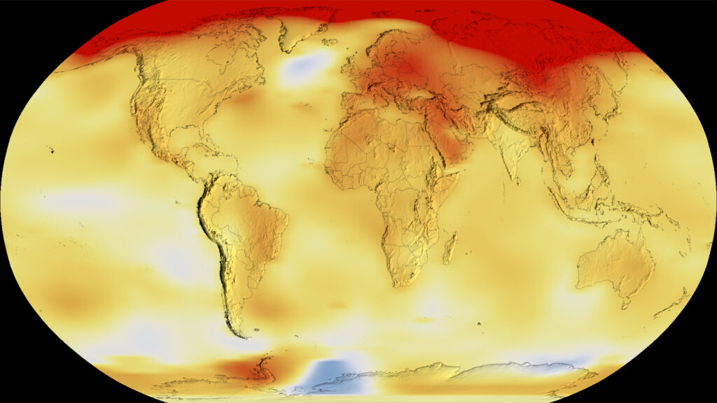 On the use of near-surface air temperature data to assess the magnitude of global warming A digital map shows warming details.