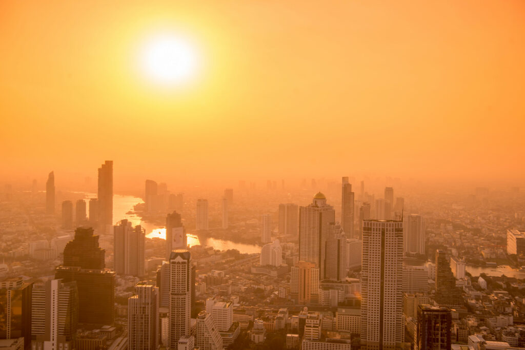 Intense sun in New York City