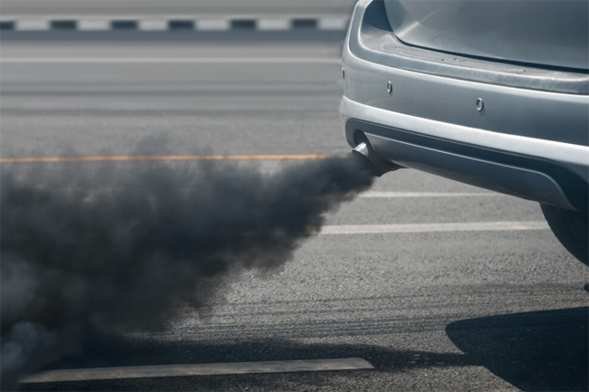 Vehicle emitting smoke