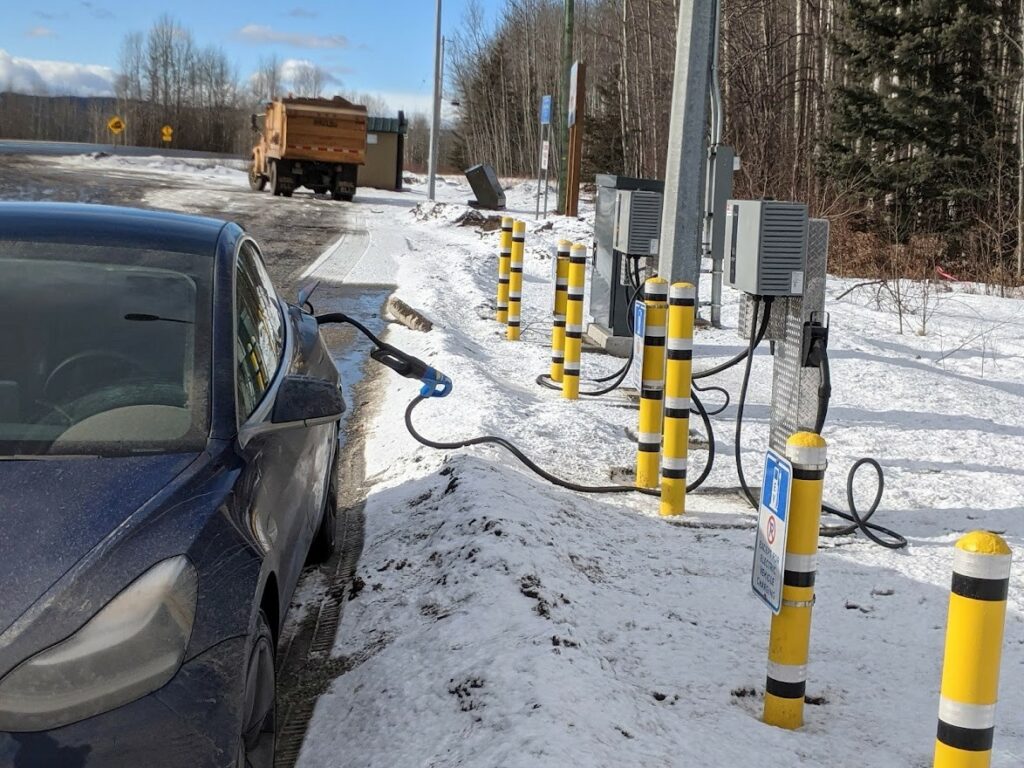 EV charges in winter