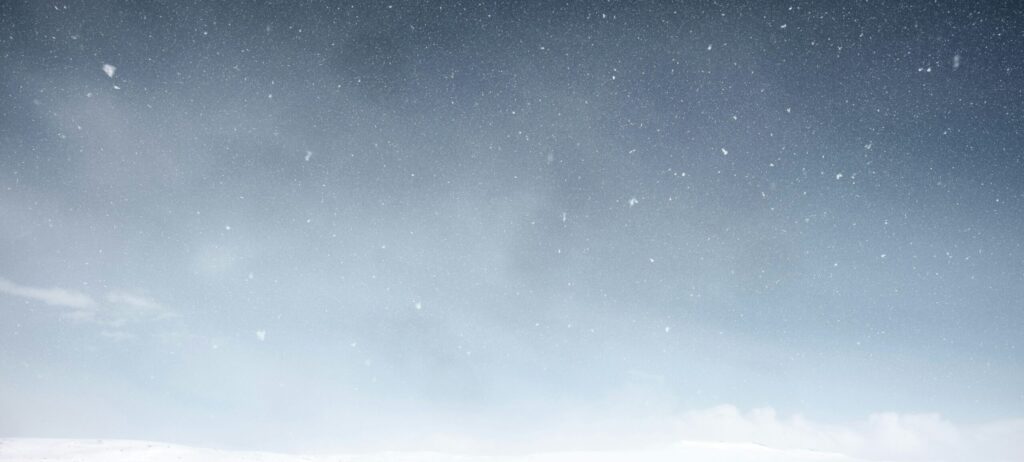 Snow falling in remote area