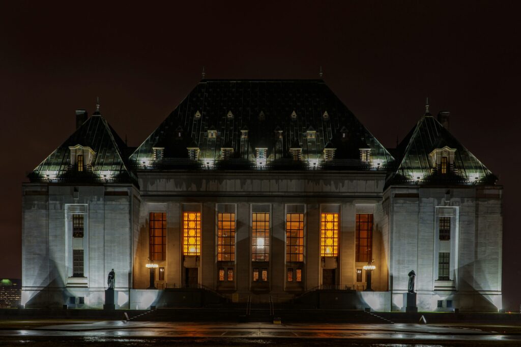 Supreme Court of Canada at night