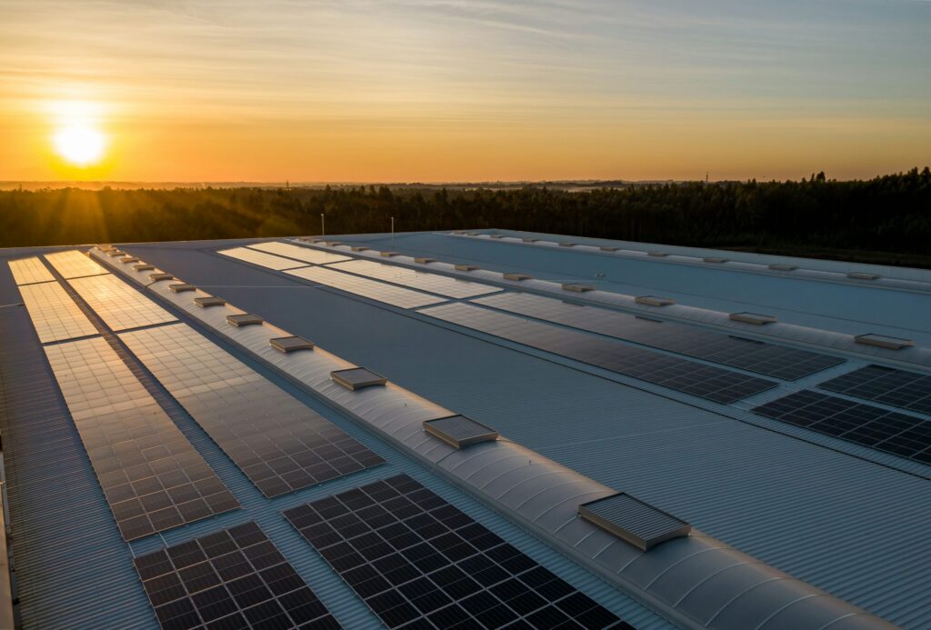 Solar panels on a roof